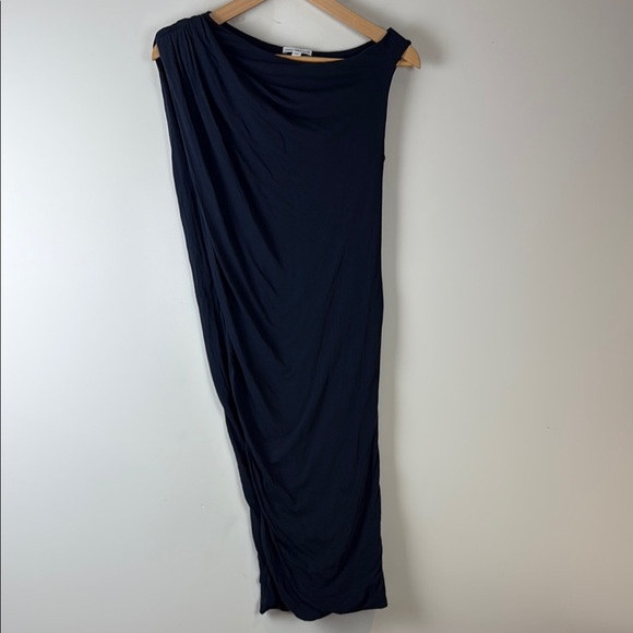 James Perse Standard Womens Dress Size 0 X-Small Blue Sleeveless Ruched Shoulder - Picture 1 of 6